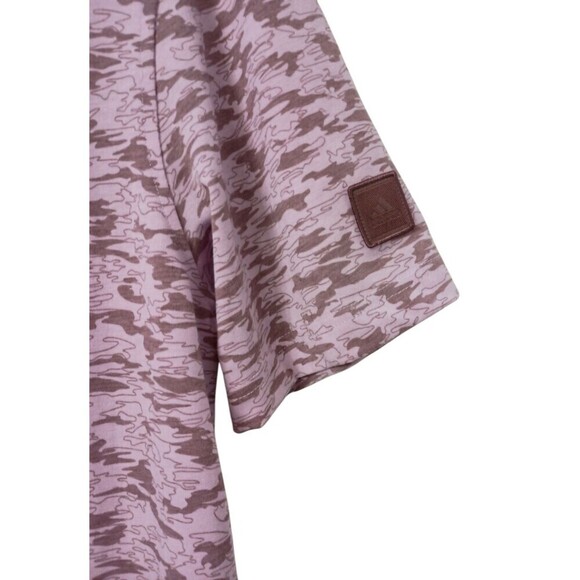 Adidas Go To Camo Print Golf Polo Mens Small Stretch Short Sleeves Quiet Crimson - Picture 4 of 8